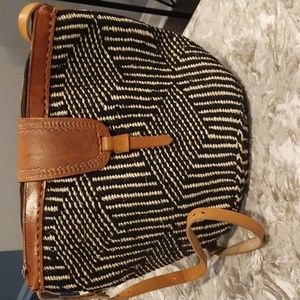 Woven Bucket Crossbody Bag